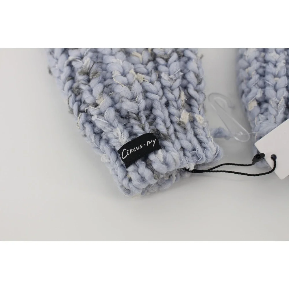 Circus by Sam Edelman Womens Light Blue Knit Fingerless Gloves Mittens One Size